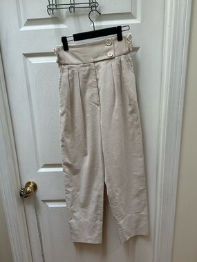 Anna Mason Karl Cotton-corduroy Straight-leg Pants cream white 8